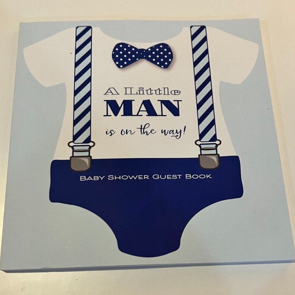 A Little Man Is On The Way Baby Shower Guest Book BRAND NEW